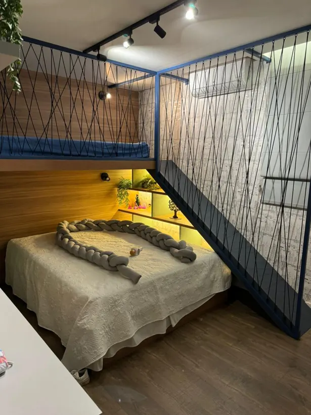 Quarto com mezanino - projeto de interiores Lilian Peres