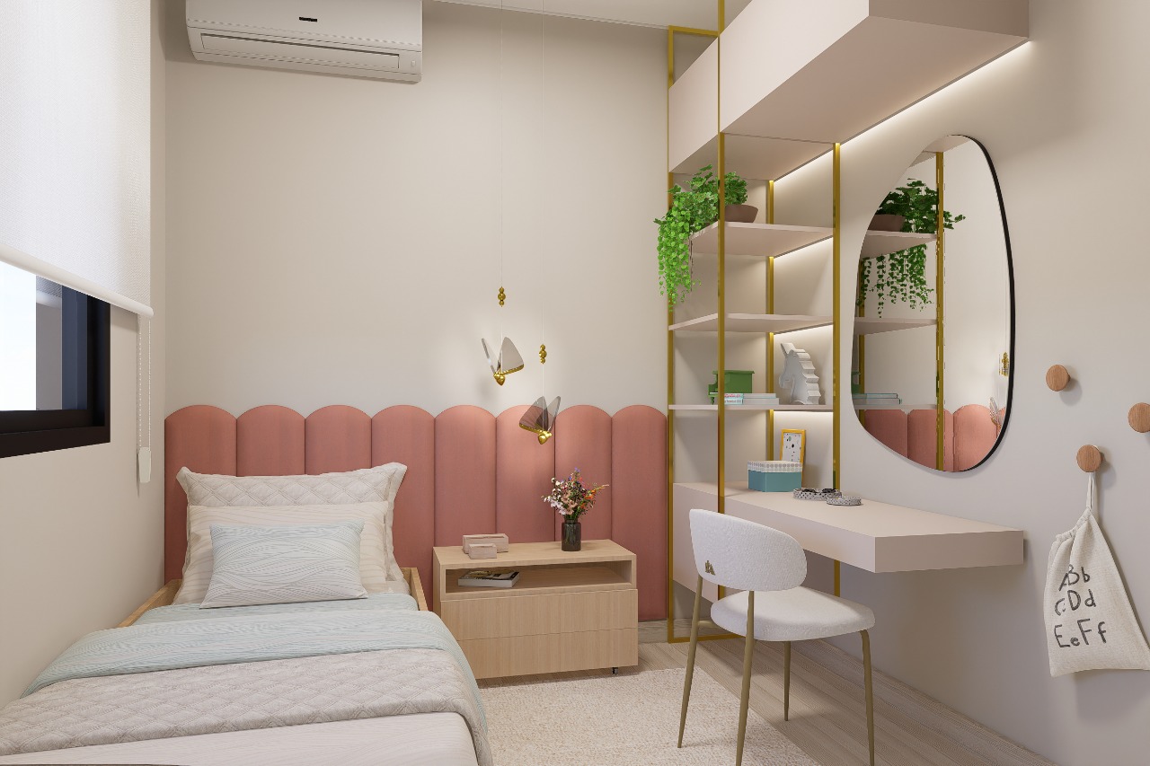 Projeto de quarto infantil com decoração temática